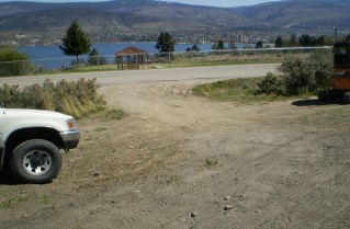 Passing by a golf course off Pine Hills Drive roughly at the mid point, Kettle Valley Railway Penticton to Summerland, 2011-05.
